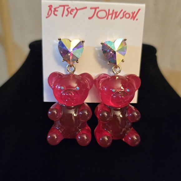 Betsey Johnson Pink Gummy Bear Drop Earrings! - Picture 6 of 14